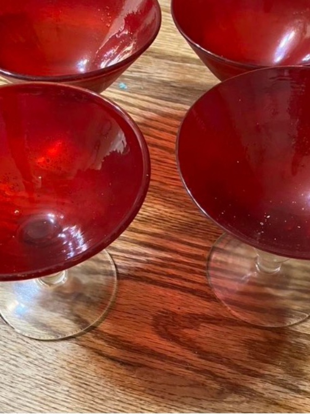 Red Glass Coupe Set - Elegant Home Dining Stemware